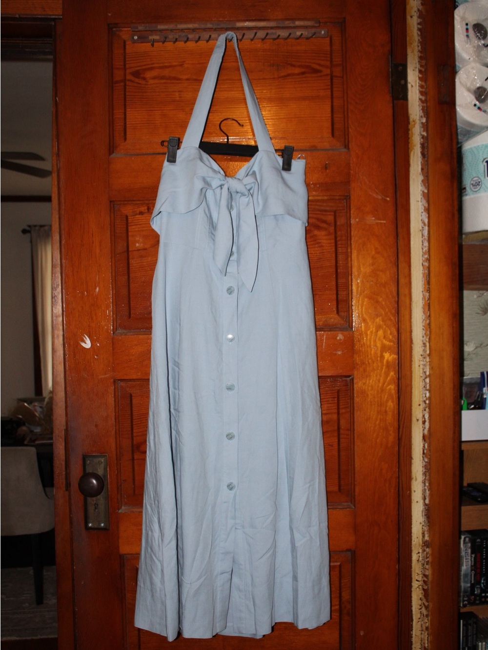 Astr Light Blue Halter Tie-Front Midi Dress - Picture 2 of 7
